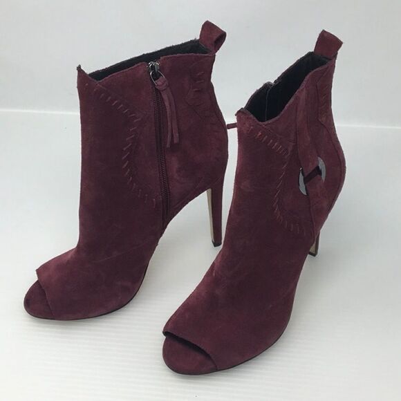 Rebecca Minkoff Suede Peep Toe Ankle Boot (A15) - Picture 2 of 5